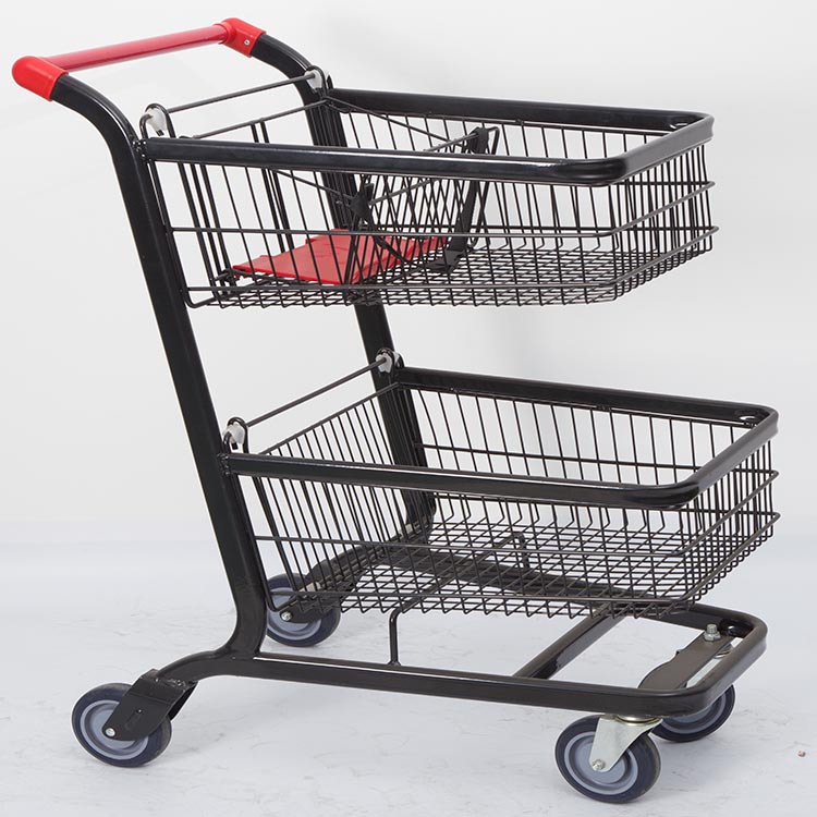 Home Improvement Stores - รถเข็นสองชั้นแบบมีล้อ สำหรับใช้ในเชิงพาณิชย์ ตะกร้าช้อปปิ้งสองชั้น อุปกรณ์ช่างสำหรับงานปรับปรุงบ้าน ร้านขายอุปกรณ์ฮาร์ดแวร์