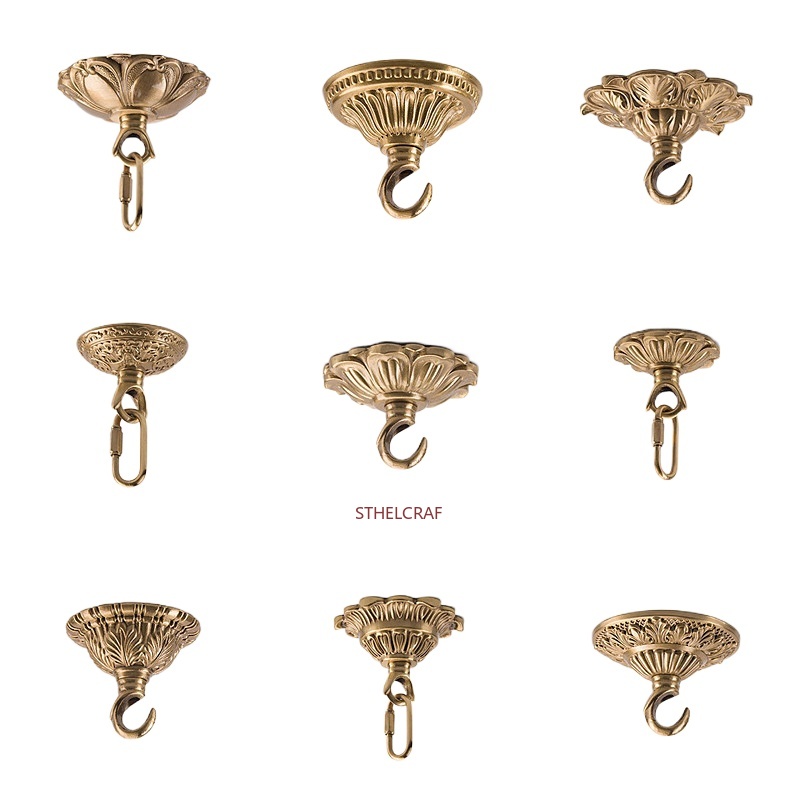 Home Improvement Items - ตะขอทองเหลืองคุณภาพสูง 1 ชิ้น สำหรับแขวนโคมไฟ พัดลม ตกแต่งระเบียง