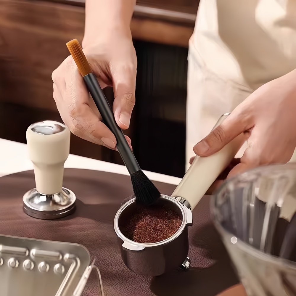 Home Improvement Kitchen - เครื่องบดกาแฟท่ออลูมิเนียม Double-HEAD แปรงทําความสะอาดขนนุ่มกาแฟเครื่องแป้งทําความสะอาด Home KITCHEN Cafe