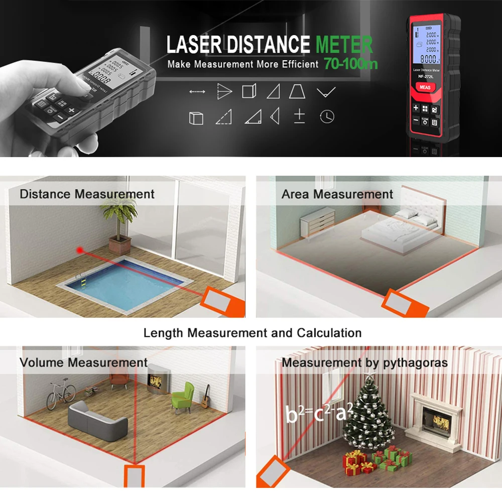 Noyafa เครื่องวัดเมตรเลเซอร์ N - Home Improvement Items บทวิจารณ์และราคา