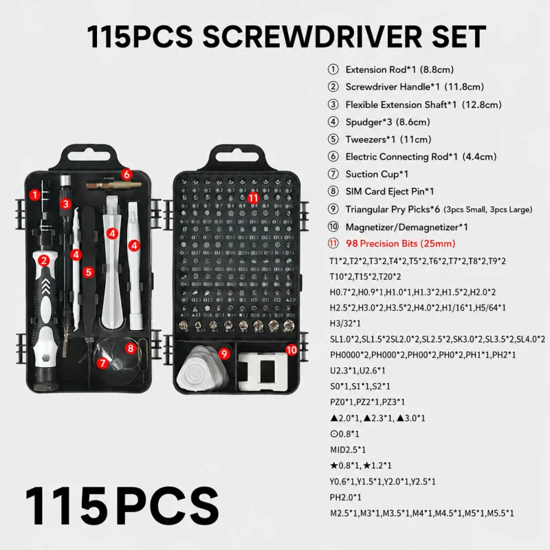 ชุดไขควงแม่เหล็กพกพา 115 in 1  - Home Improvement Kit บทวิจารณ์และราคา
